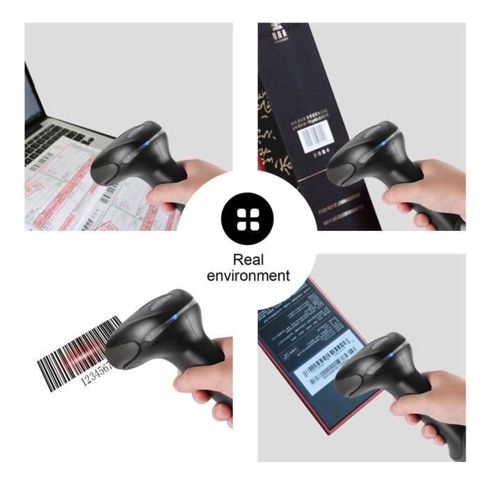 2.4G F6 USB Lecteur Code Barre sans fil-Scanner QR Scanner de codes à barres Handheld Douchette