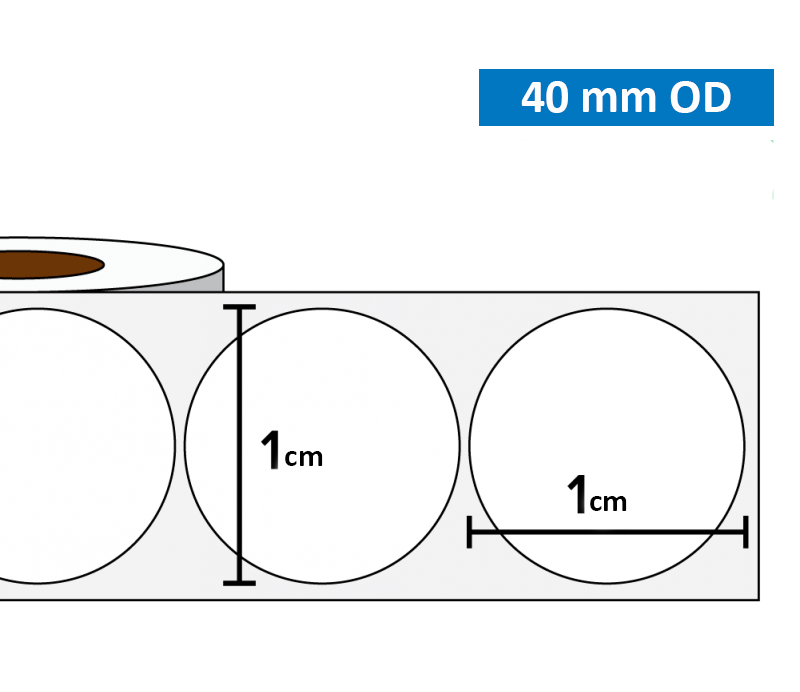 Étiquette circulaire papier blanc brillant