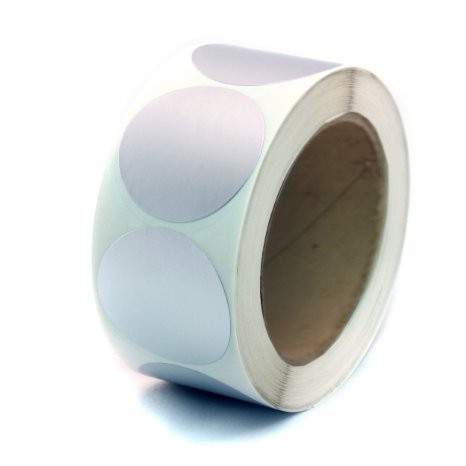 Étiquette circulaire papier blanc brillant