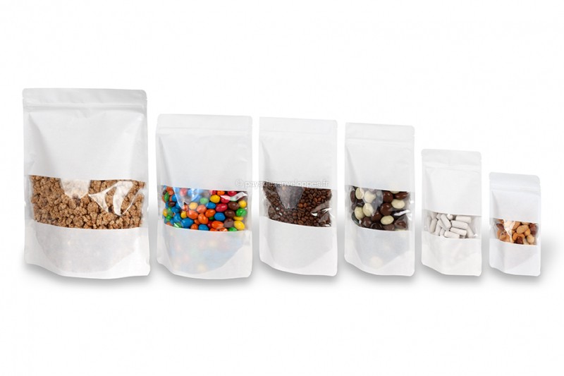 Pochette Zip En Blanc Avec Fenêtre 18*26