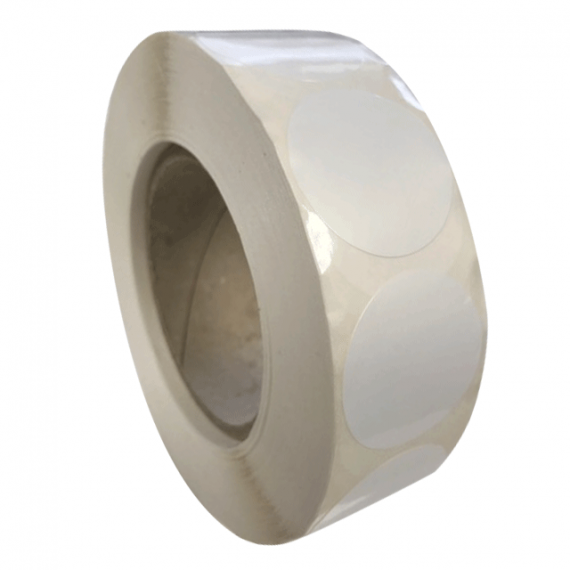 Etiquette cercle Blanc En PP 50x50mm