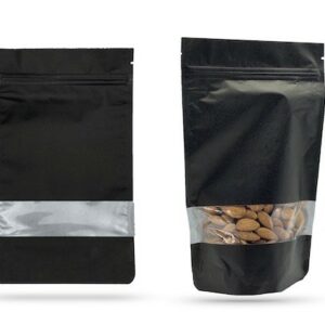 Pochette Zip En noir Avec Fenêtre 12*20