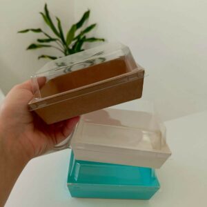 BOITE CARTON BIO 267 CARRE+CV TRANSPARENT