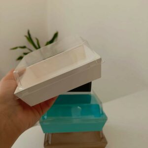 BOITE CARTON BIO 267 CARRE+CV TRANSPARENT